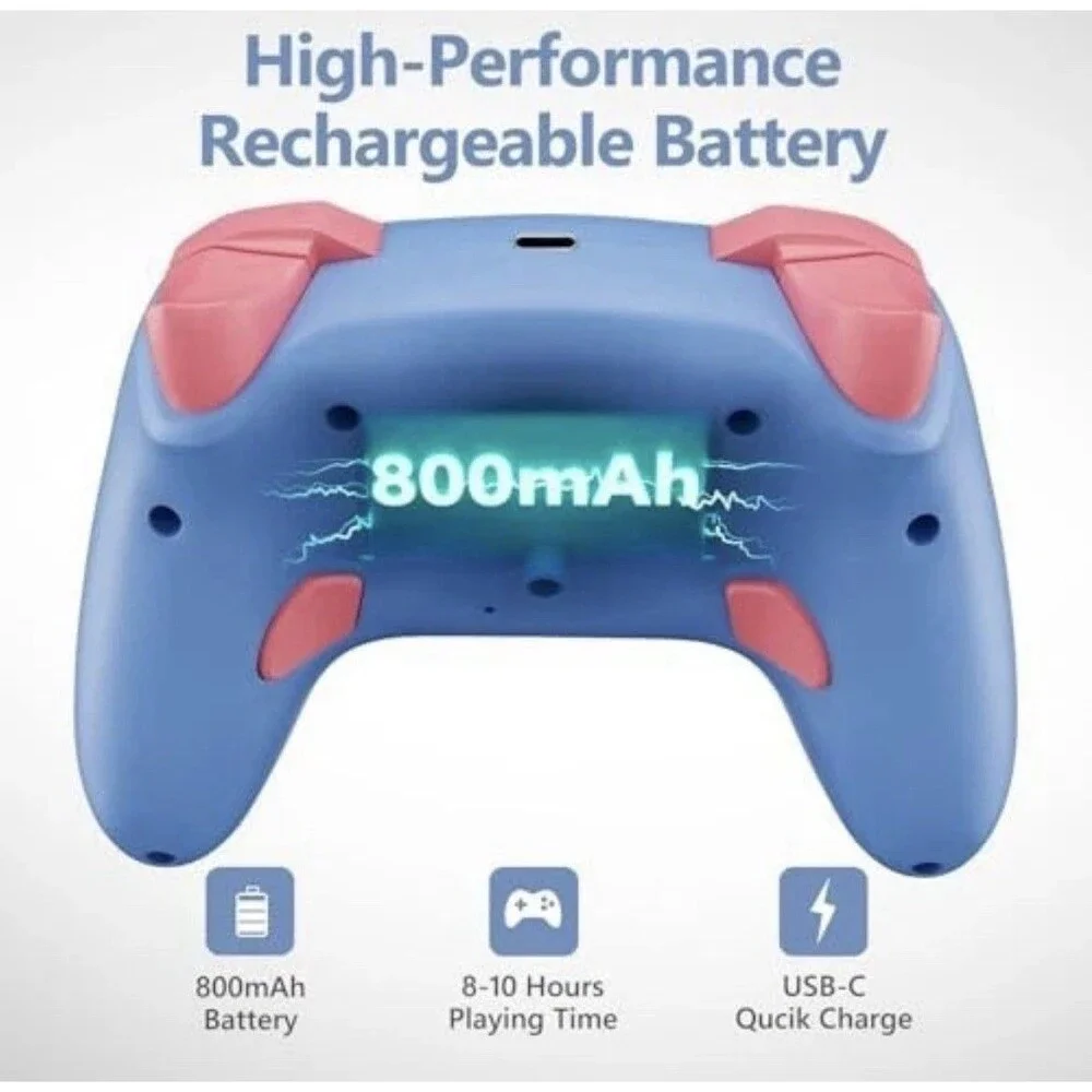 Wireless Switch Controller for Switch Lite OLED - Hall Effect Triggers, Turbo, 2
